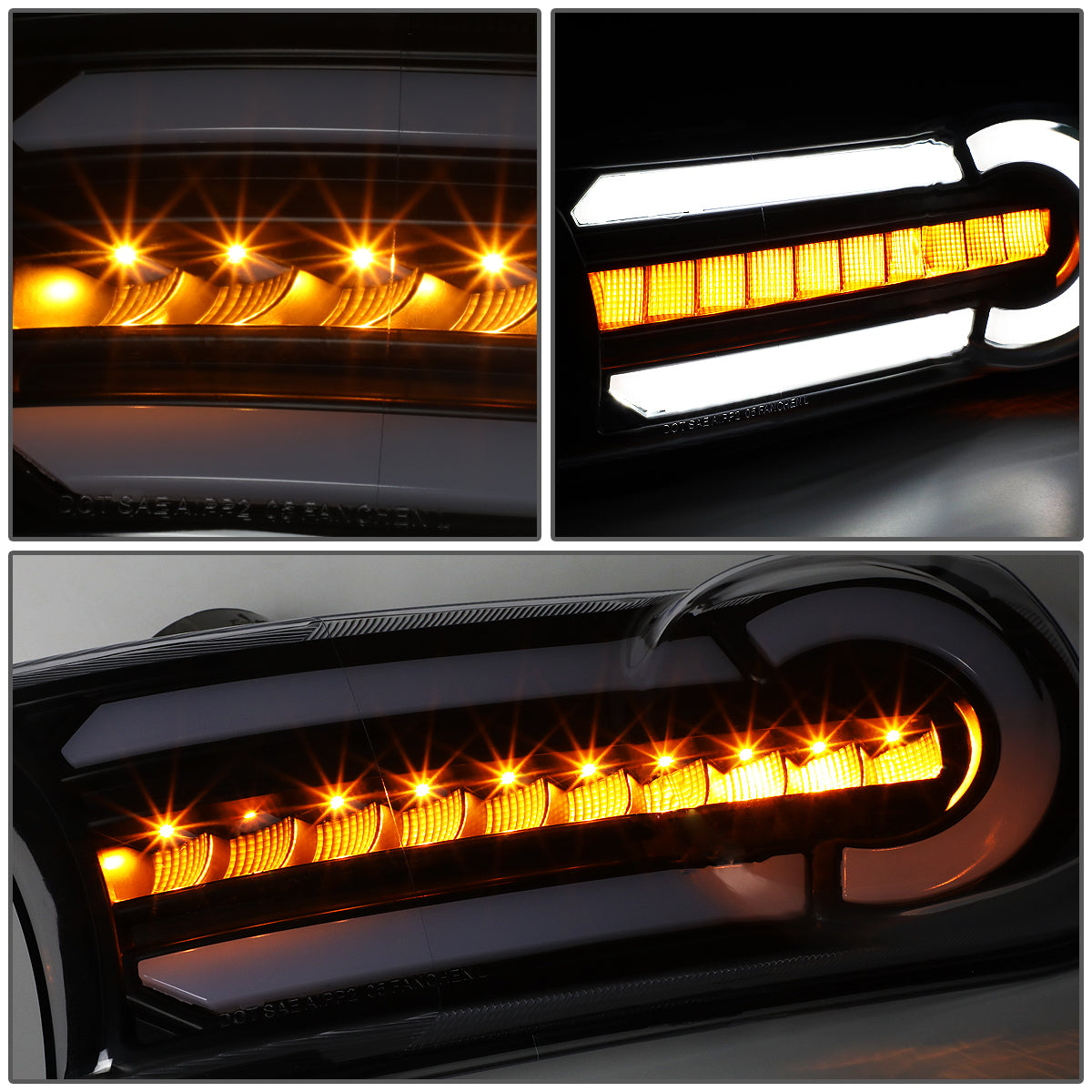 CUARTOS LUZ 07-14 TOYOTA FJ CRUISER - 3D - LED - DRL - 2PC - BLACK HOUSING / AMBER CORNER