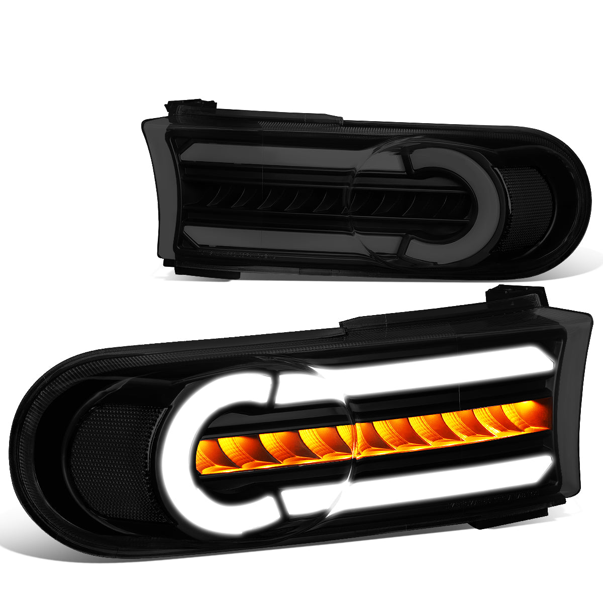 CUARTOS LUZ 07-14 TOYOTA FJ CRUISER - 3D - LED - DRL - 2PC - BLACK HOUSING / SMOKE LENS / CLEAR CORNER