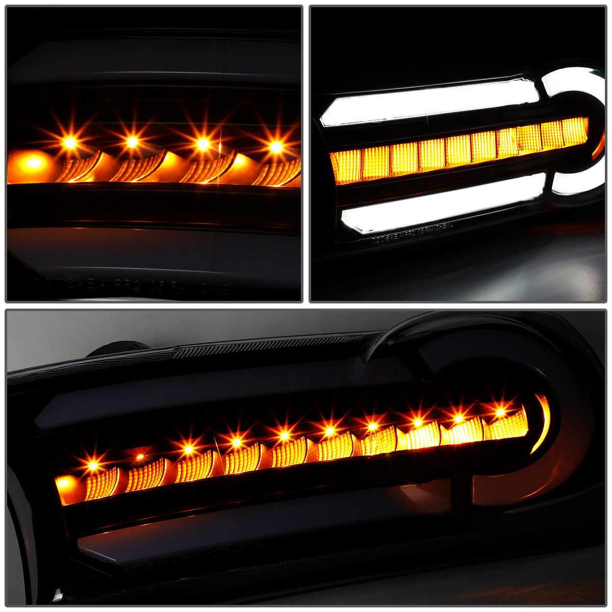 CUARTOS LUZ 07-14 TOYOTA FJ CRUISER - 3D - LED - DRL - 2PC - BLACK HOUSING / SMOKE LENS / CLEAR CORNER