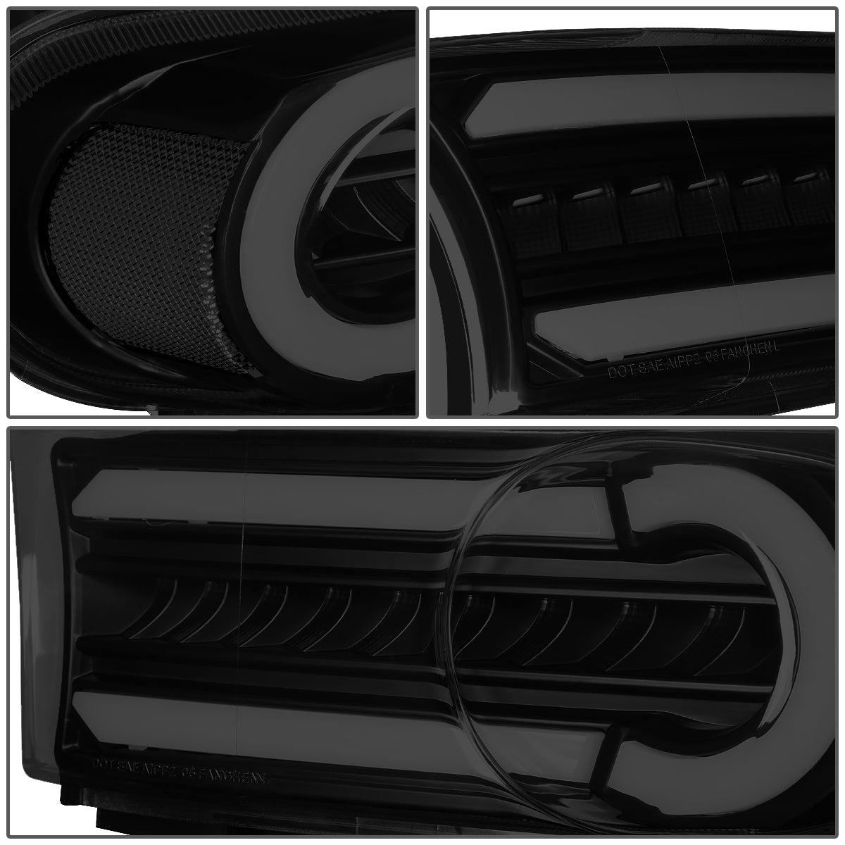 CUARTOS LUZ 07-14 TOYOTA FJ CRUISER - 3D - LED - DRL - 2PC - BLACK HOUSING / SMOKE LENS / CLEAR CORNER