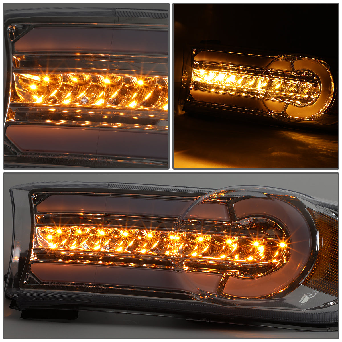 CUARTOS LUZ 07-14 TOYOTA FJ CRUISER - 3D - LED - DRL - 2PC - CHROME HOUSING / AMBER CORNER
