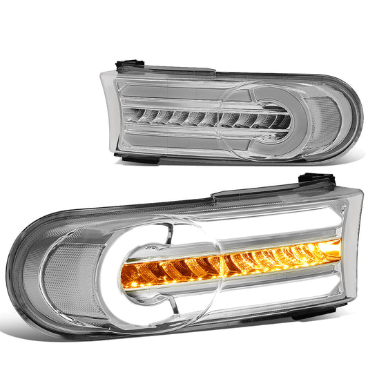 CUARTOS LUZ 07-14 TOYOTA FJ CRUISER - 3D - LED - DRL - 2PC - CHROME HOUSING / CLEAR CORNER