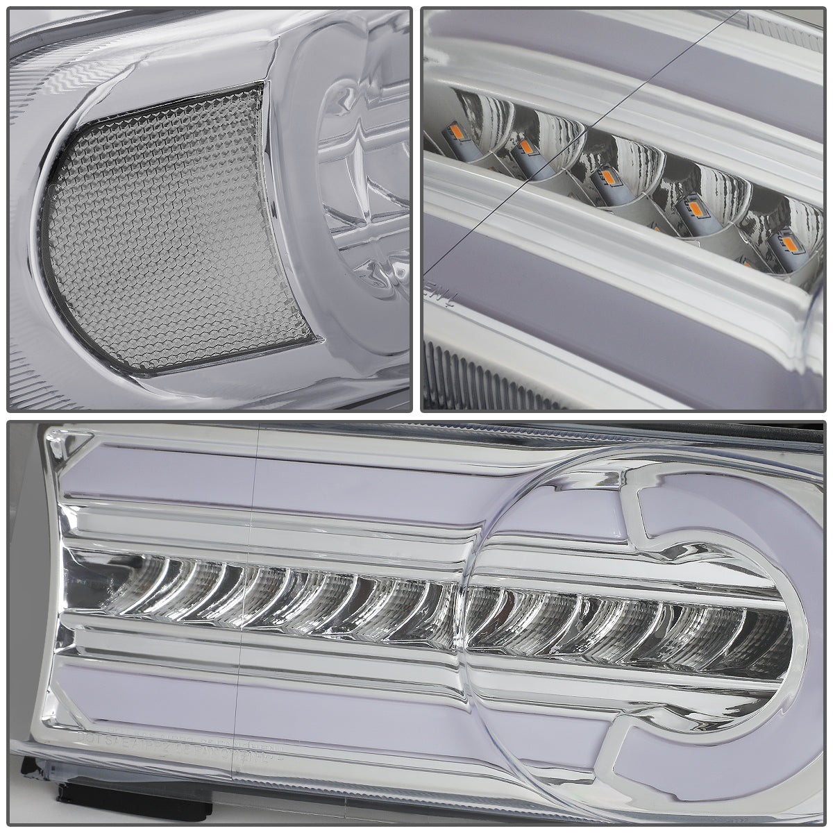 CUARTOS LUZ 07-14 TOYOTA FJ CRUISER - 3D - LED - DRL - 2PC - CHROME HOUSING / CLEAR CORNER