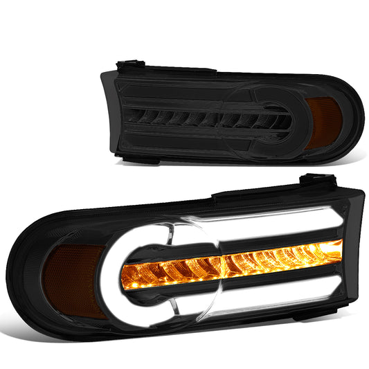 CUARTOS LUZ 07-14 TOYOTA FJ CRUISER - 3D - LED - DRL - 2PC - CHROME HOUSING / SMOKE LENS / AMBER CORNER