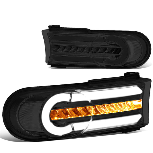 CUARTOS LUZ 07-14 TOYOTA FJ CRUISER - 3D - LED - DRL - 2PC - CHROME HOUSING / SMOKE LENS / CLEAR CORNER