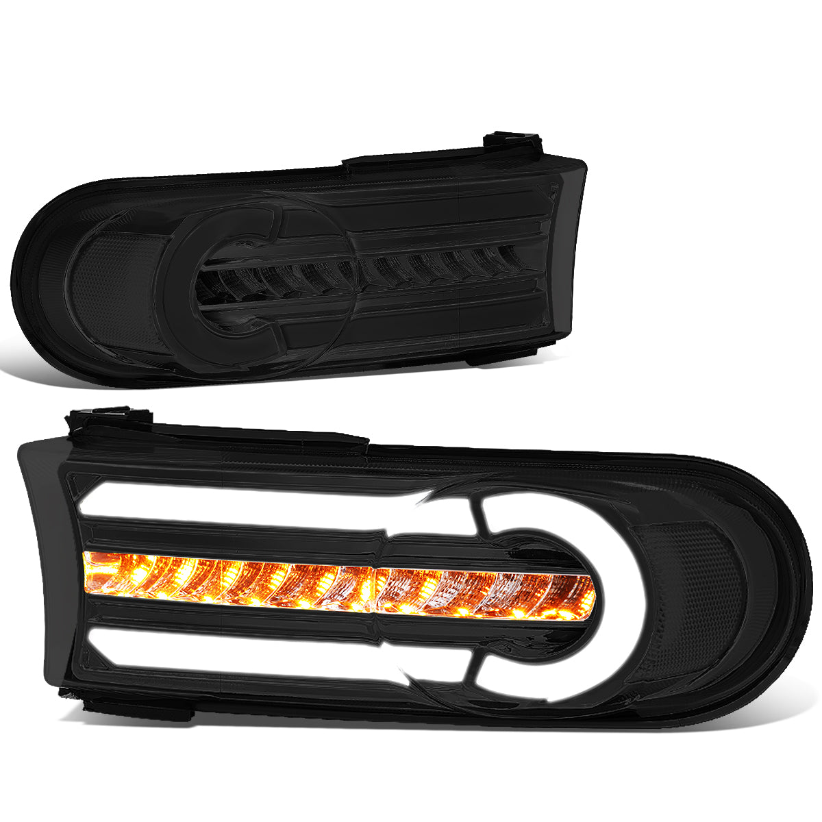 CUARTOS LUZ 07-14 TOYOTA FJ CRUISER - 3D - LED - DRL - 2PC - CHROME HOUSING / SMOKE LENS / CLEAR CORNER