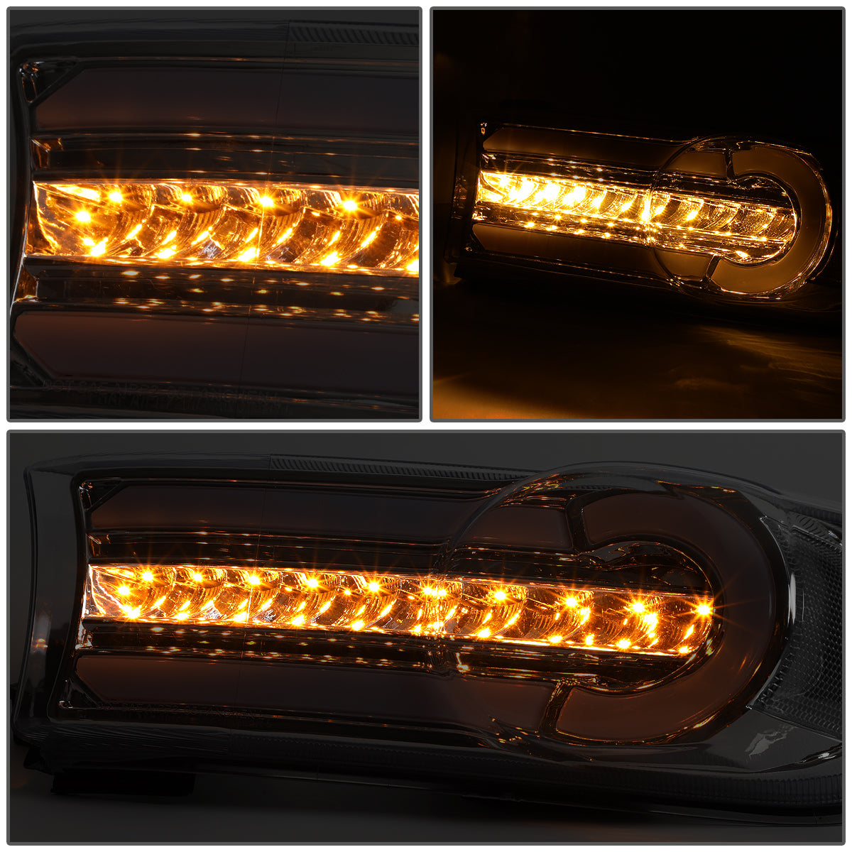 CUARTOS LUZ 07-14 TOYOTA FJ CRUISER - 3D - LED - DRL - 2PC - CHROME HOUSING / SMOKE LENS / CLEAR CORNER