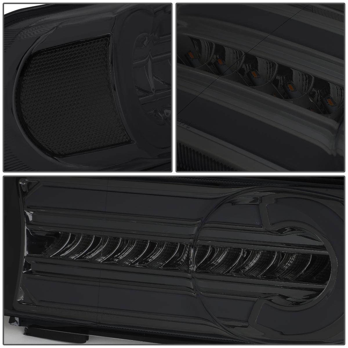 CUARTOS LUZ 07-14 TOYOTA FJ CRUISER - 3D - LED - DRL - 2PC - CHROME HOUSING / SMOKE LENS / CLEAR CORNER