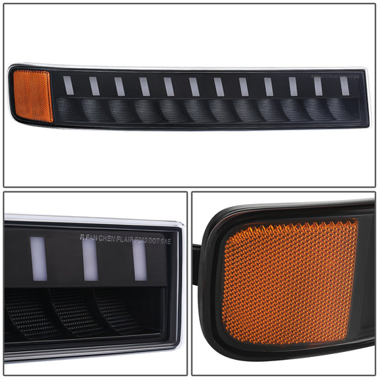 CUARTOS LUZ CHEVROLET EXPRESS 1500 2003-2014 / CHEVROLET EXPRESS 2500 2003-2023 / CHEVROLET EXPRESS 3500 2003-2023 / GMC SAVANA 1500 2003-2014 / GMC SAVANA 2500 2003-2023 / GMC SAVANA 3500 2003-2023 - FULL LED RUNNING / TURN SIGNAL LIGHT - BLACK HOUSING /