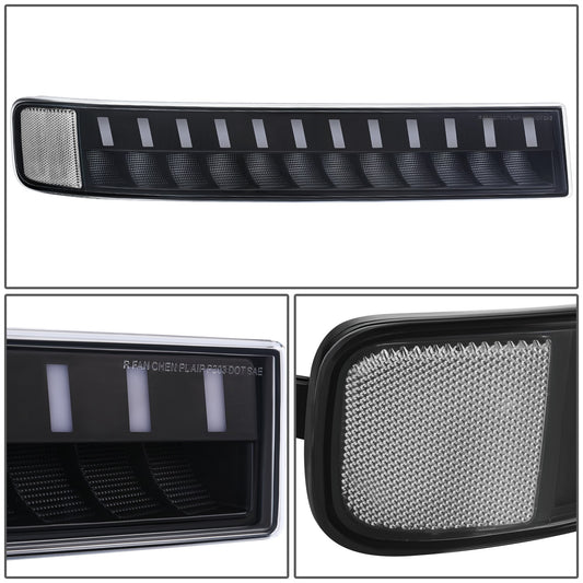 CUARTOS LUZ CHEVROLET EXPRESS 1500 2003-2014 / CHEVROLET EXPRESS 2500 2003-2023 / CHEVROLET EXPRESS 3500 2003-2023 / GMC SAVANA 1500 2003-2014 / GMC SAVANA 2500 2003-2023 / GMC SAVANA 3500 2003-2023 - FULL LED RUNNING / TURN SIGNAL LIGHT - BLACK HOUSING /