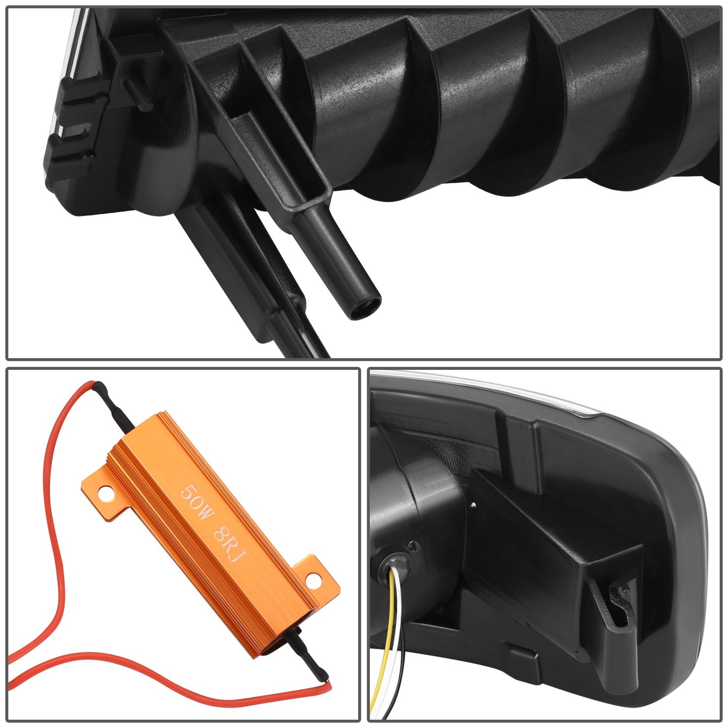 CUARTOS LUZ CHEVROLET EXPRESS 1500 2003-2014 / CHEVROLET EXPRESS 2500 2003-2023 / CHEVROLET EXPRESS 3500 2003-2023 / GMC SAVANA 1500 2003-2014 / GMC SAVANA 2500 2003-2023 / GMC SAVANA 3500 2003-2023 - FULL LED RUNNING / TURN SIGNAL LIGHT - BLACK HOUSING /