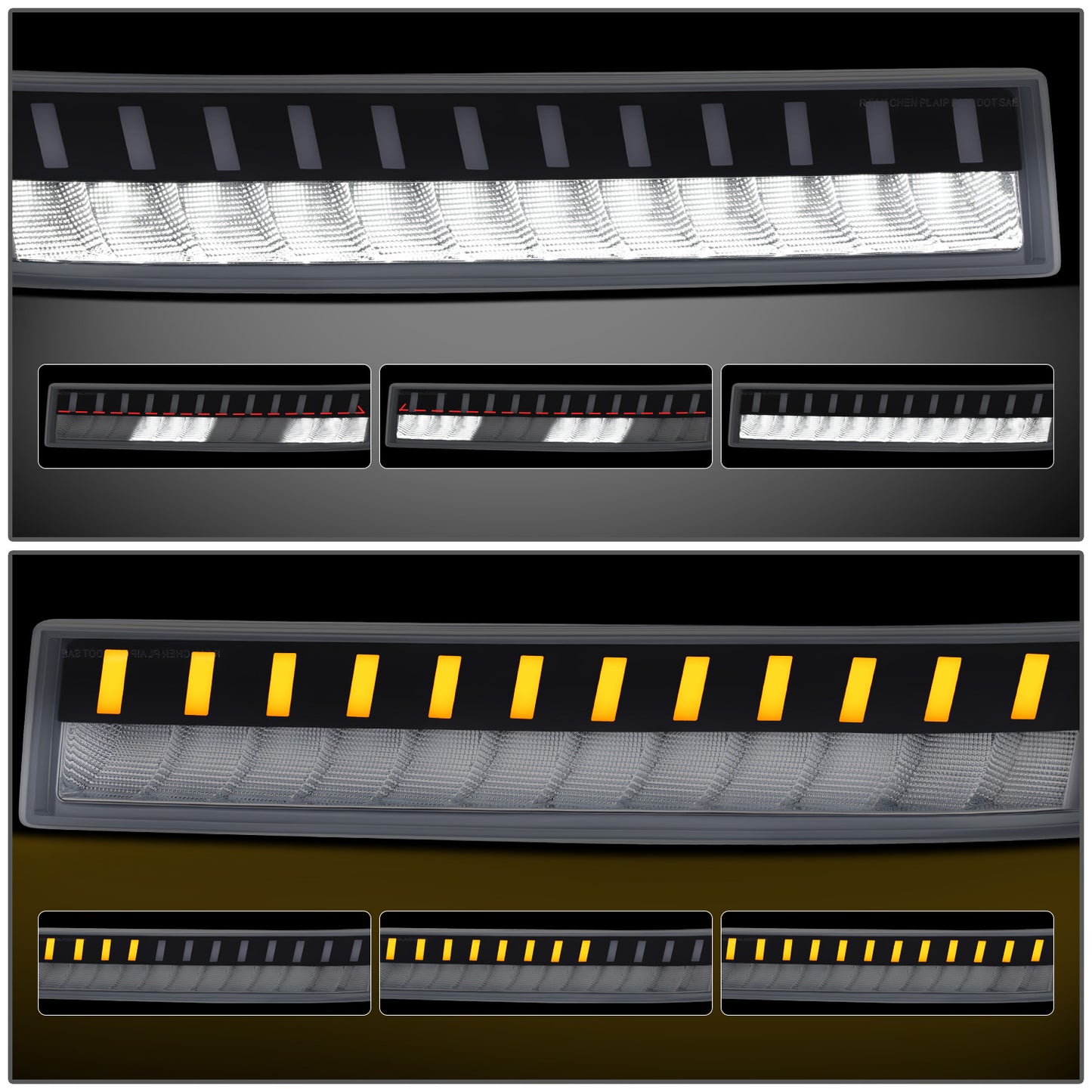CUARTOS LUZ CHEVROLET EXPRESS 1500 2003-2014 / CHEVROLET EXPRESS 2500 2003-2023 / CHEVROLET EXPRESS 3500 2003-2023 / GMC SAVANA 1500 2003-2014 / GMC SAVANA 2500 2003-2023 / GMC SAVANA 3500 2003-2023 - FULL LED RUNNING / TURN SIGNAL LIGHT - CHROME HOUSING