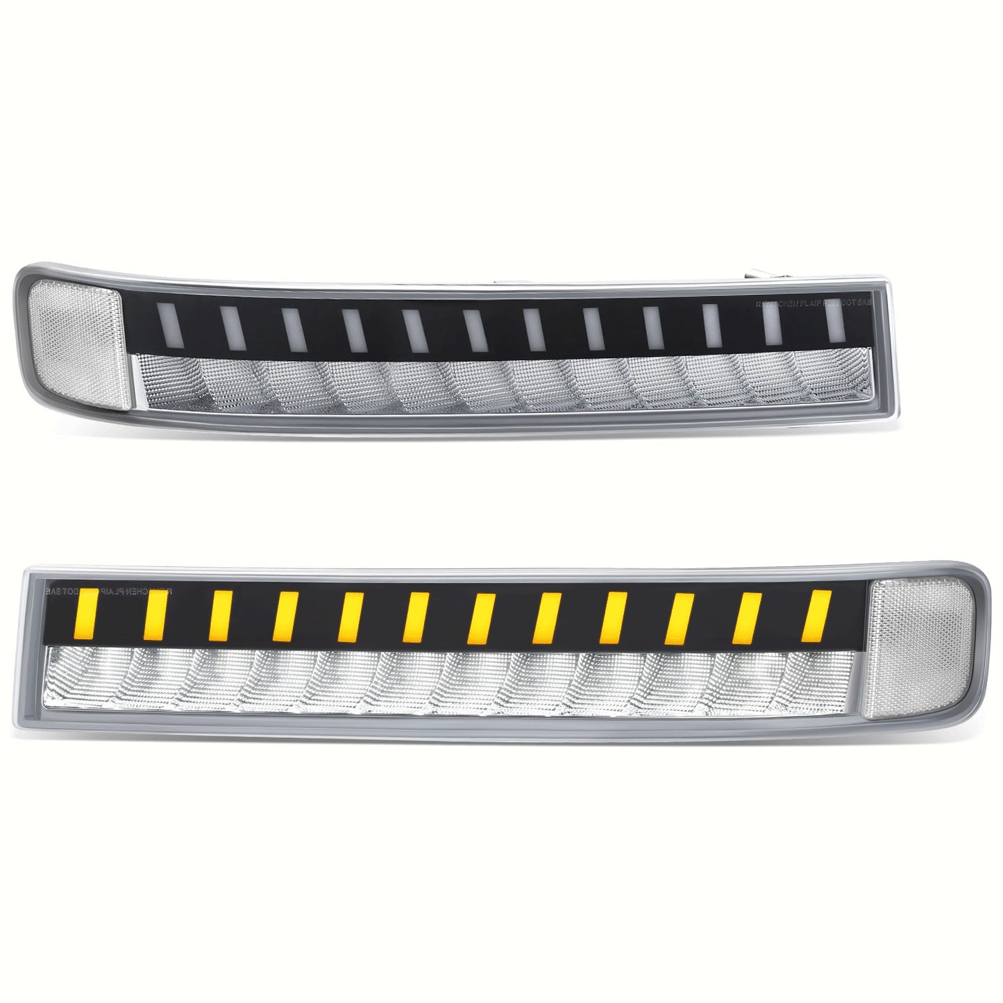CUARTOS LUZ CHEVROLET EXPRESS 1500 2003-2014 / CHEVROLET EXPRESS 2500 2003-2023 / CHEVROLET EXPRESS 3500 2003-2023 / GMC SAVANA 1500 2003-2014 / GMC SAVANA 2500 2003-2023 / GMC SAVANA 3500 2003-2023 - FULL LED RUNNING / TURN SIGNAL LIGHT - CHROME HOUSING
