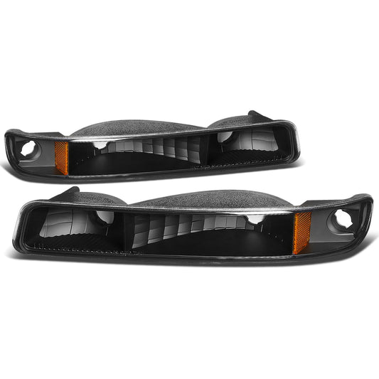 CUARTOS LUZ 99-06 GMC SIERRA 1500, 2500, 3500 AND HD MODELS / 2007 SIERRA 1500, 2500, 3500 AND HD MODELS CLASSIC ONLY / 00-06 YUKON 1500, 2500 - DOES NOT FIT C3 OR DENALI MODELS - 2PC - BLACK / AMBER CORNER