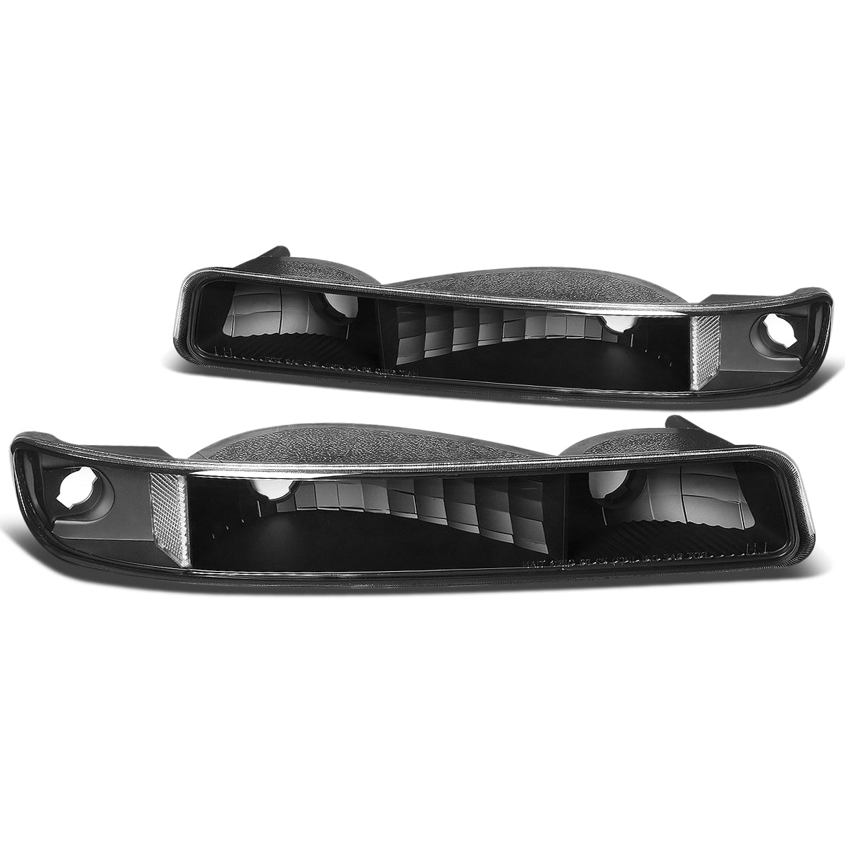 CUARTOS LUZ 99-06 GMC SIERRA 1500, 2500, 3500 AND HD MODELS / 2007 SIERRA 1500, 2500, 3500 AND HD MODELS CLASSIC ONLY / 00-06 YUKON 1500, 2500 - DOES NOT FIT C3 OR DENALI MODELS - 2PC - BLACK / CLEAR CORNER