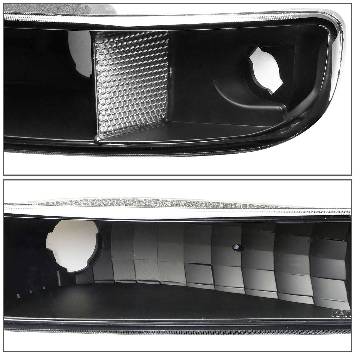 CUARTOS LUZ 99-06 GMC SIERRA 1500, 2500, 3500 AND HD MODELS / 2007 SIERRA 1500, 2500, 3500 AND HD MODELS CLASSIC ONLY / 00-06 YUKON 1500, 2500 - DOES NOT FIT C3 OR DENALI MODELS - 2PC - BLACK / CLEAR CORNER