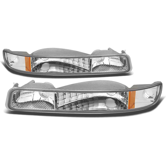 CUARTOS LUZ 99-06 GMC SIERRA 1500, 2500, 3500 AND HD MODELS / 2007 SIERRA 1500, 2500, 3500 AND HD MODELS CLASSIC ONLY / 00-06 YUKON 1500, 2500 - DOES NOT FIT C3 OR DENALI MODELS - 2PC - CHROME / AMBER CORNER