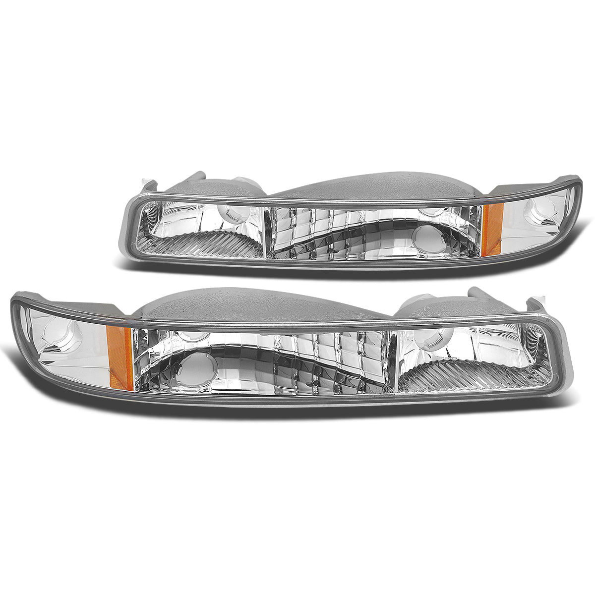 CUARTOS LUZ 99-06 GMC SIERRA 1500, 2500, 3500 AND HD MODELS / 2007 SIERRA 1500, 2500, 3500 AND HD MODELS CLASSIC ONLY / 00-06 YUKON 1500, 2500 - DOES NOT FIT C3 OR DENALI MODELS - 2PC - CHROME / AMBER CORNER