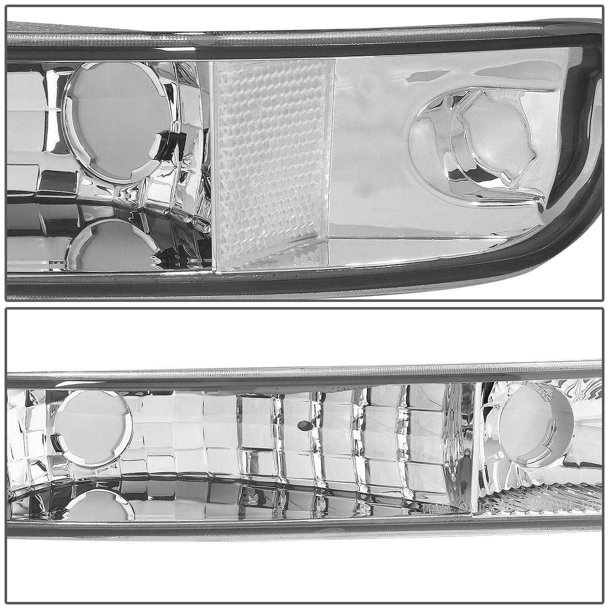 CUARTOS LUZ 99-06 GMC SIERRA 1500, 2500, 3500 AND HD MODELS / 2007 SIERRA 1500, 2500, 3500 AND HD MODELS CLASSIC ONLY / 00-06 YUKON 1500, 2500 - DOES NOT FIT C3 OR DENALI MODELS - 2PC - CHROME / CLEAR CORNER