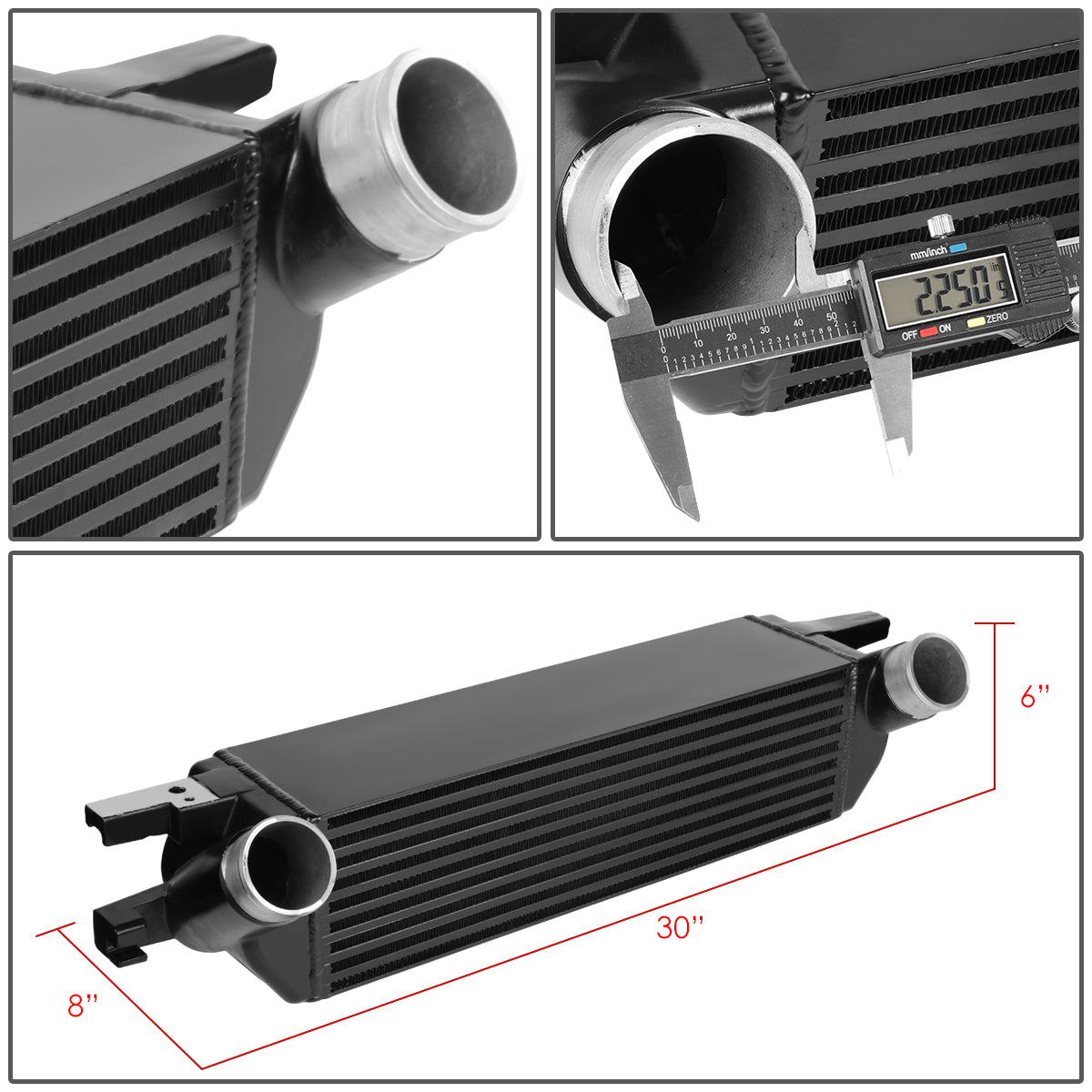 INTERCOOLER 15-19 FORD MUSTANG 2.3L ECOBOOST - FRONT MOUNT - SMALL - BLACK