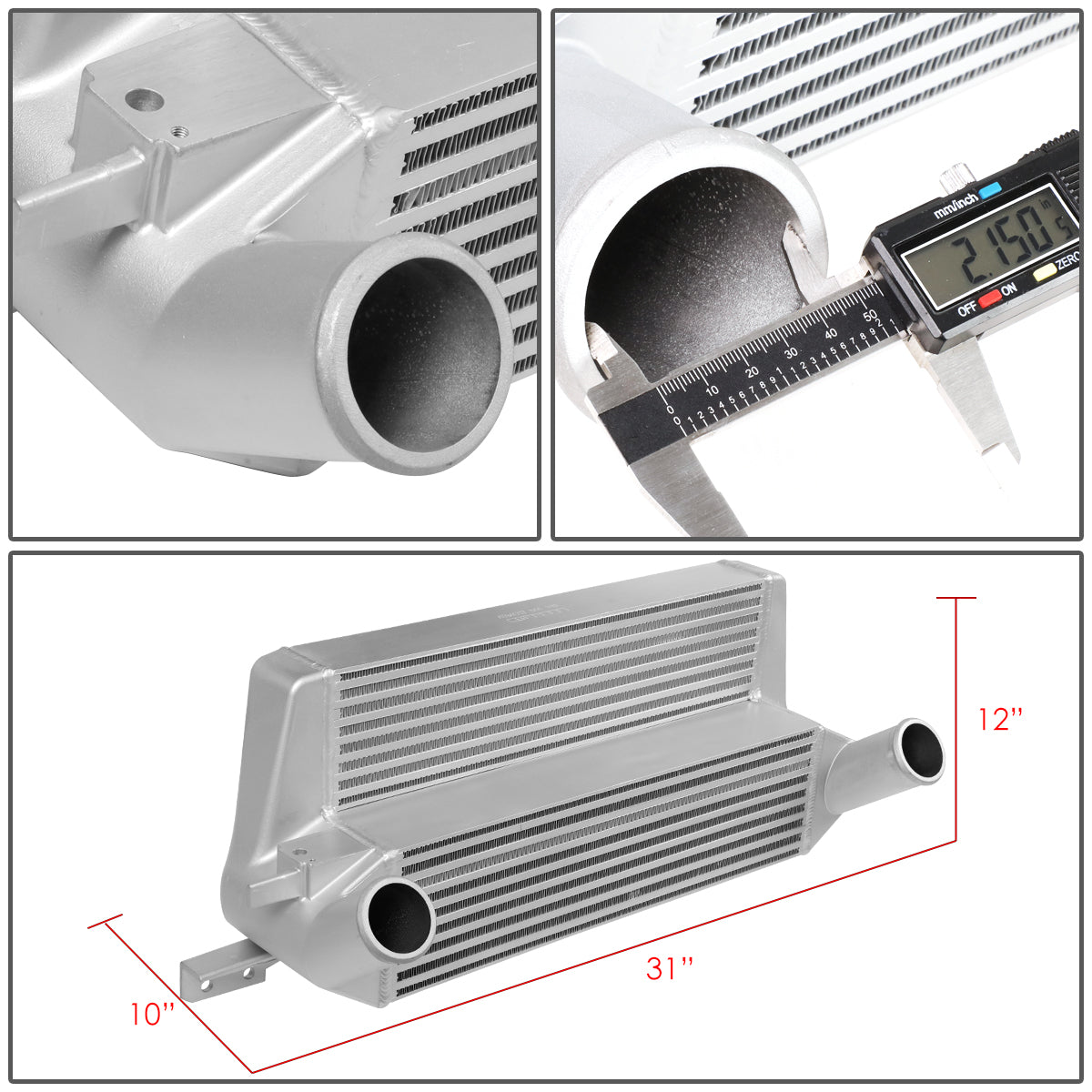 INTERCOOLER 15-19 FORD MUSTANG 2.3L ECOBOOST - FRONT MOUNT - BIG - SILVER