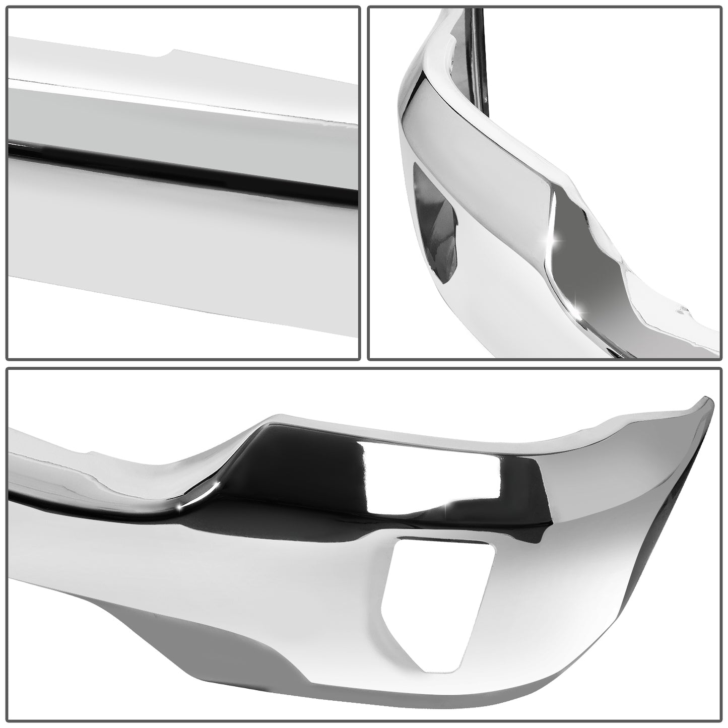 DEFENSA 16-18 CHEVROLET SILVERADO 1500 / 19 CHEVROLET SILVERADO 1500 LD - WITHOUT PARKING SENSOR HOLES & WITH FOG LIGHT CUTOUTS - CHROME