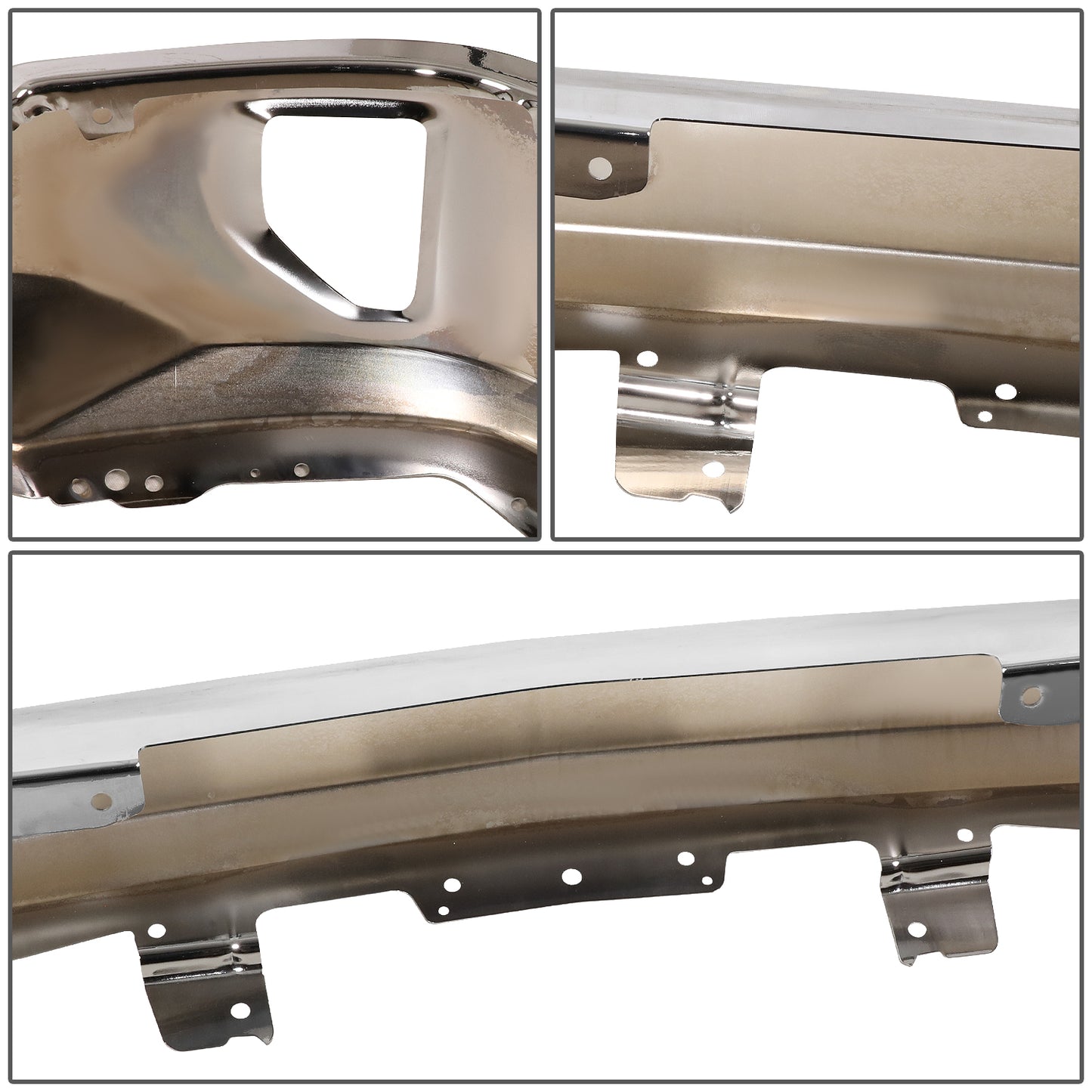 DEFENSA 16-18 CHEVROLET SILVERADO 1500 / 19 CHEVROLET SILVERADO 1500 LD - WITHOUT PARKING SENSOR HOLES & WITH FOG LIGHT CUTOUTS - CHROME