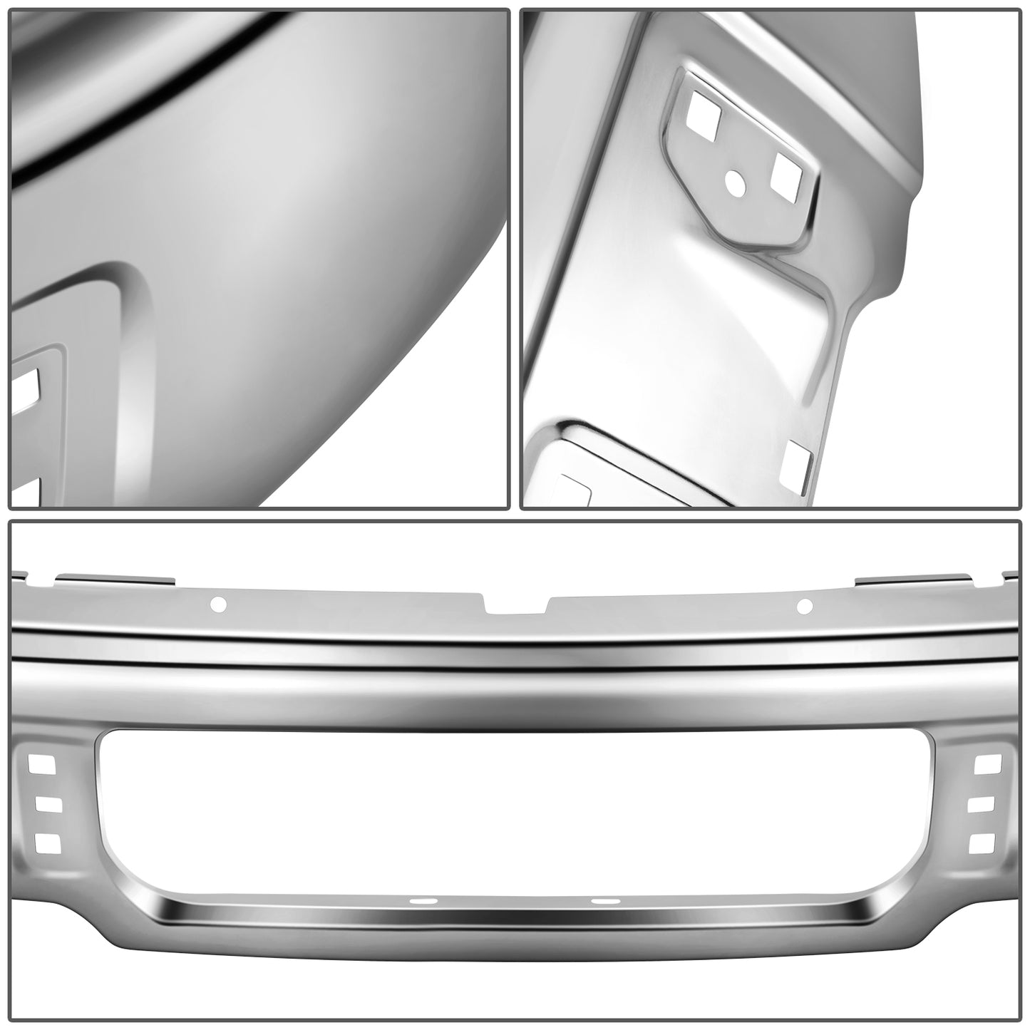 DEFENSA 09-14 FORD F-150, XL, XLT, STX, KING RANCH, LARIAT, FX4, PLATINUM, FX2, WITHOUT FRONT FOG LIGHT CUTOUTS - CHROME