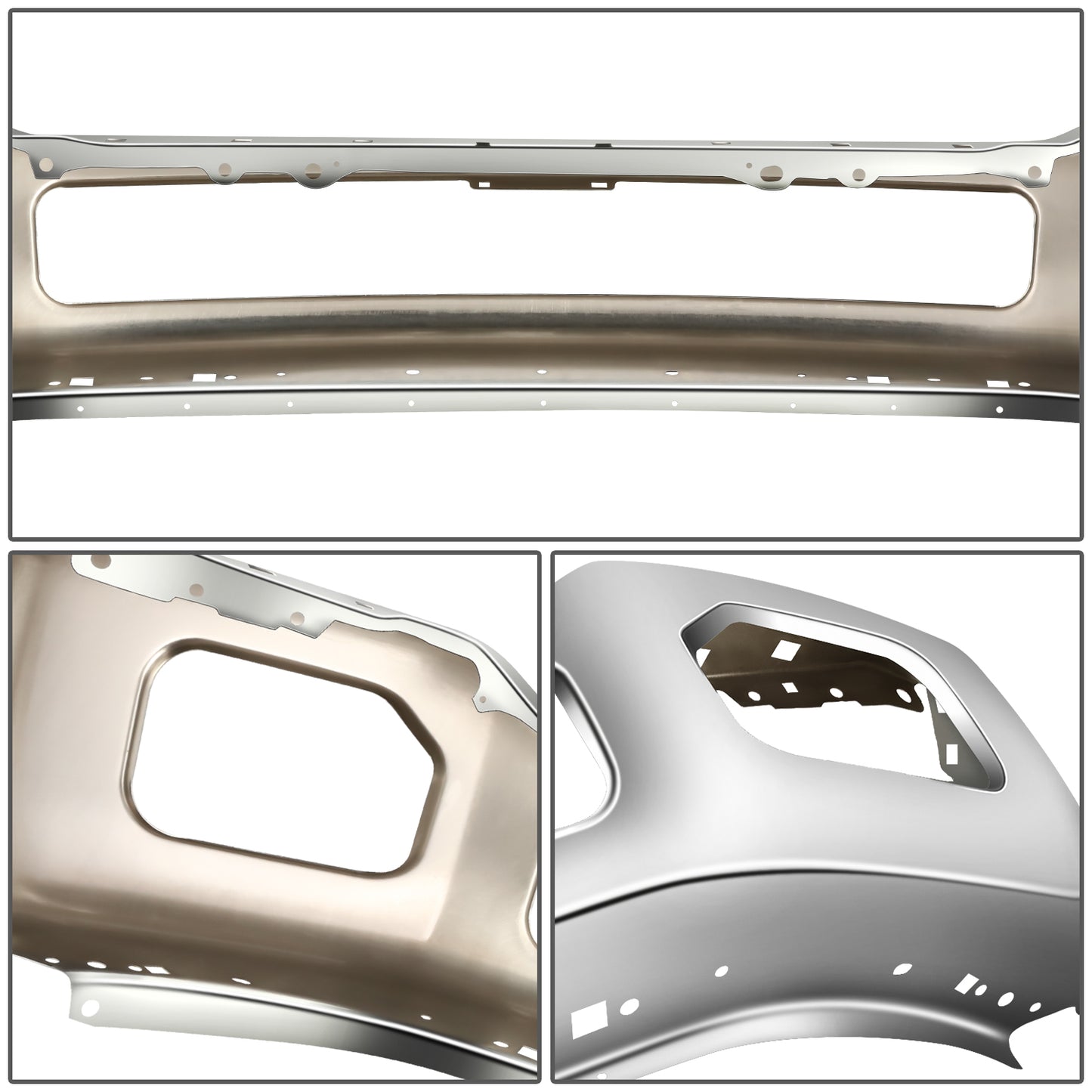 DEFENSA 11-16 FORD F-250 SUPER DUTY / 11-16 FORD F-350 SUPER DUTY, FITS MODELS WITHOUT BUMPER END CAPS - CHROME
