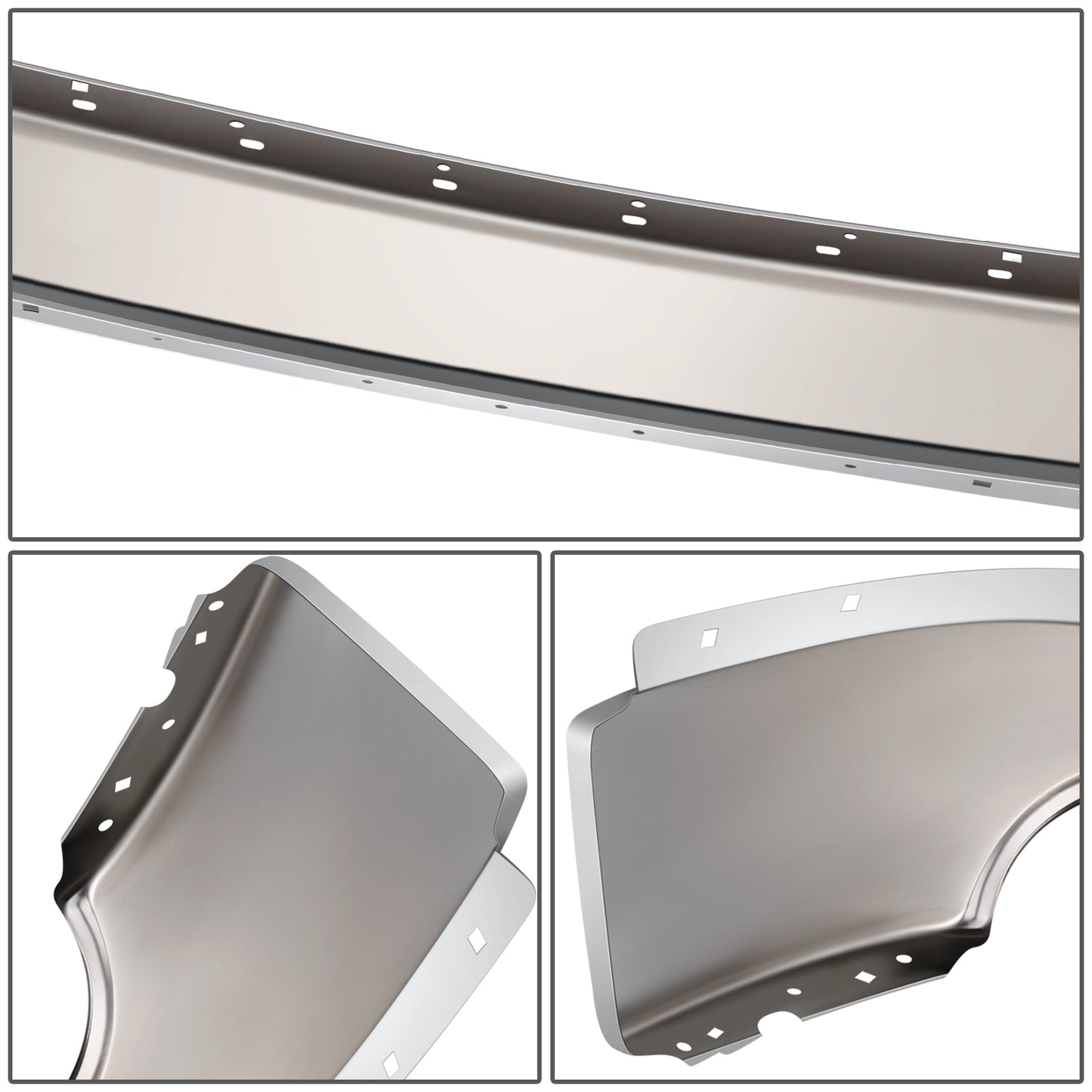 DEFENSA 07-08 GMC SIERRA 1500 / 07-08 GMC SIERRA 2500 HD / 07-08 GMC SIERRA 3500 HD, WITH FOG LIGHT; WITHOUT AIR INLET - CHROME