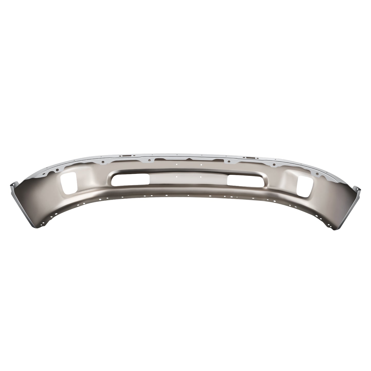 DEFENSA 14-18 RAM 1500 / 19-23 RAM 1500 CLASSIC, WITHOUT PARKING SENSOR HOLES; WITH FOG LIGHT CUTOUTS - CHROME