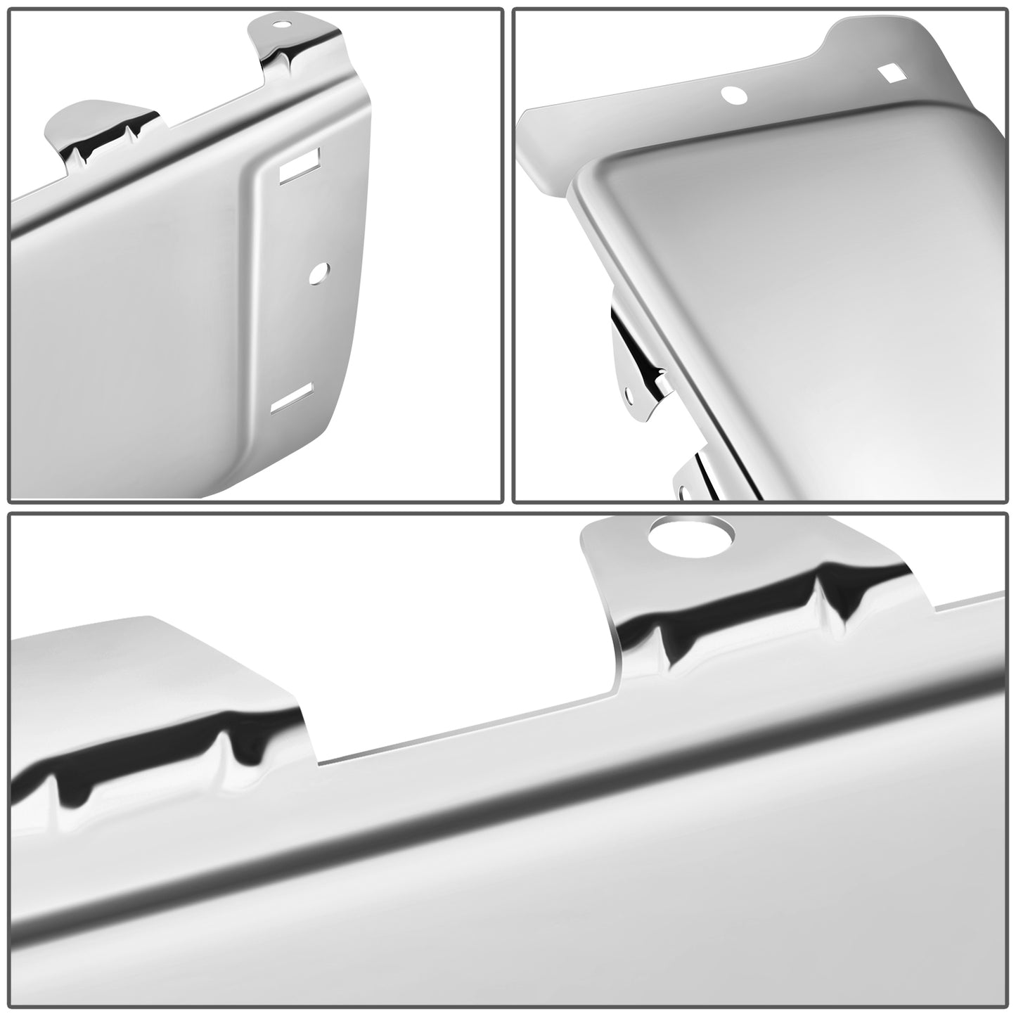 DEFENSA 07-13 CHEVROLET SILVERADO 1500 / GMC SIERRA 1500, 07-14 CHEVROLET SILVERADO 2500 HD, 3500 HD / GMC SIERRA 2500 HD 3500 HD, FITS FLEETSIDE MODELS ONLY WITHOUT PARKING SENSOR HOLES - CHROME