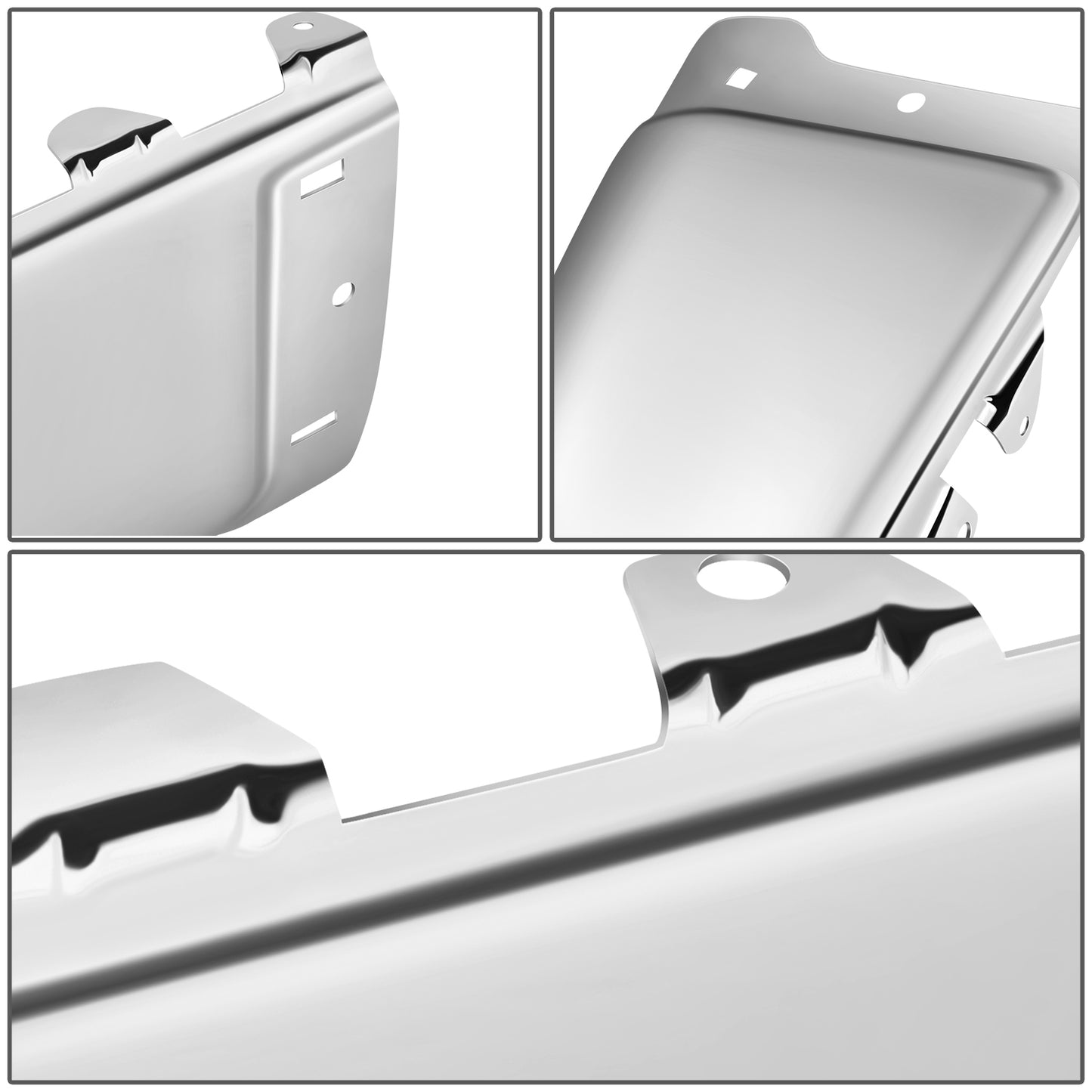 DEFENSA 07-13 CHEVROLET SILVERADO 1500 / GMC SIERRA 1500, 07-14 CHEVROLET SILVERADO 2500 HD, 3500 HD / GMC SIERRA 2500 HD 3500 HD, FITS FLEETSIDE MODELS ONLY WITHOUT PARKING SENSOR HOLES - CHROME- LEFT