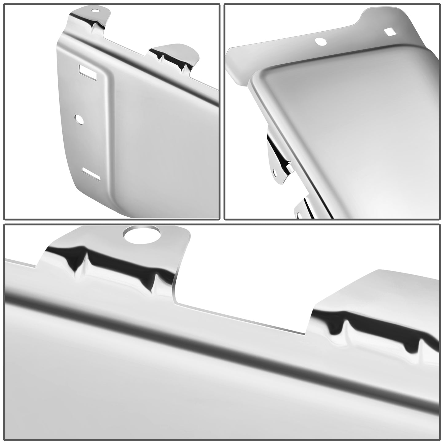 DEFENSA 2007-2013 CHEVROLET SILVERADO 1500 / GMC SIERRA 1500, 2007-2014 CHEVROLET SILVERADO 2500 HD, 3500 HD / GMC SIERRA 2500 HD 3500 HD, FITS FLEETSIDE MODELS ONLY WITHOUT PARKING SENSOR HOLES - CHRIROME -