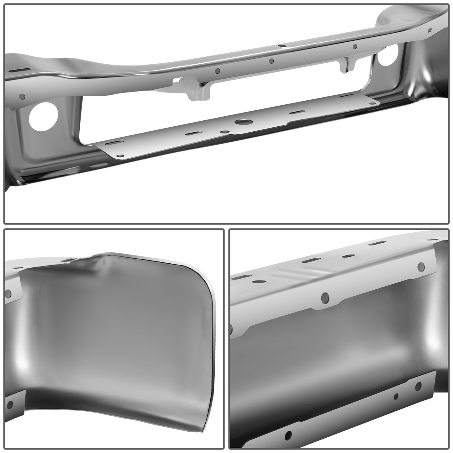 DEFENSA 04-08 FORD F-150 / 06-08 LINCOLN MARK LT - FITS FLEETSIDE MODELS WITHOUT PARKING ASSIST SENSOR HOLES - CHROME