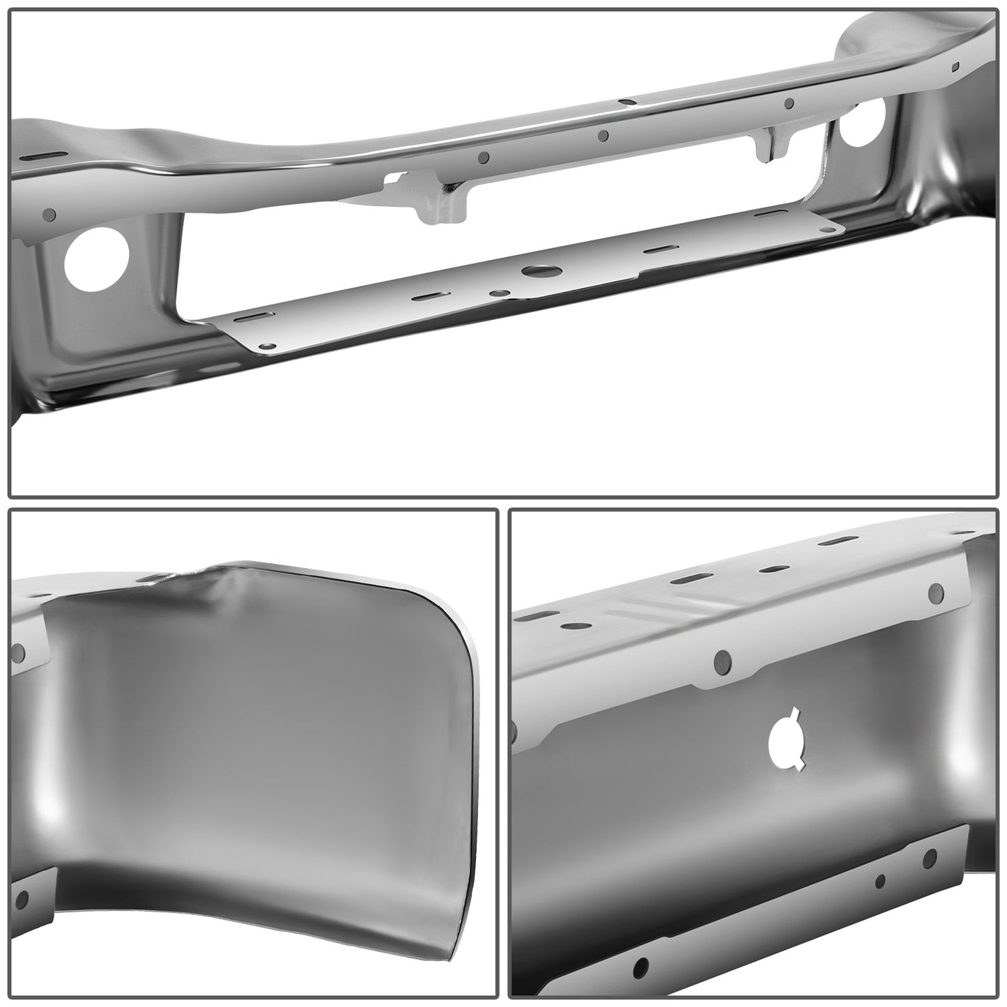 DEFENSA 04-08 FORD F-150 / 06-08 LINCOLN MARK LT - FITS FLEETSIDE MODELS WITH PARKING ASSIST SENSOR HOLES - CHROME