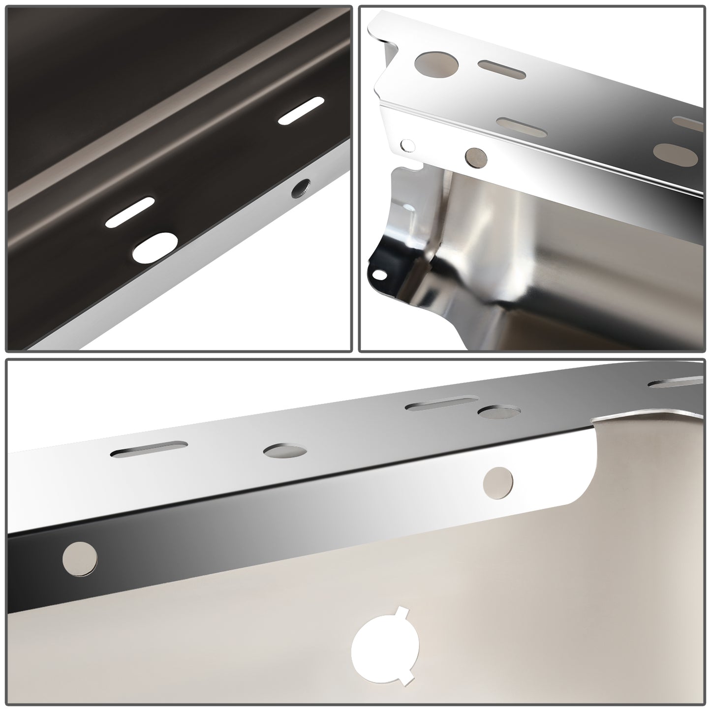 DEFENSA 09-14 FORD F-150, FITS FLEETSIDE MODELS ONLY WITH PARKING SENSOR HOLES - CHROME
