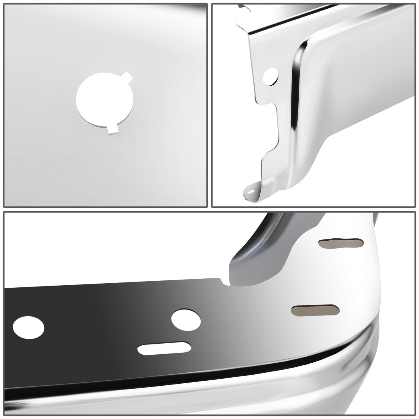 DEFENSA 09-14 FORD F-150, FITS FLEETSIDE MODELS ONLY WITH PARKING SENSOR HOLES, CHROME, RIGHT