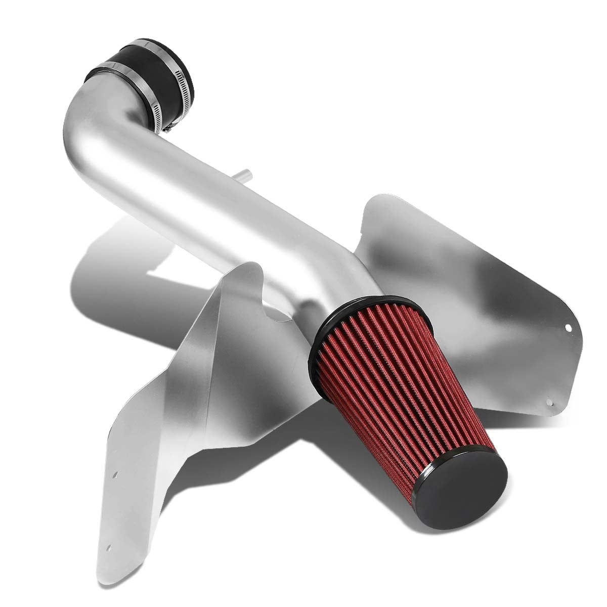 FILTRO DE AIRE DE ALTO FLUJO HEAT SHIELD - 99-04 JEEP GRAND CHEROKEE - RED FILTER - FITS MODELS W/ 4.7L V8 ENGINE ONLY - SILVER PIPING