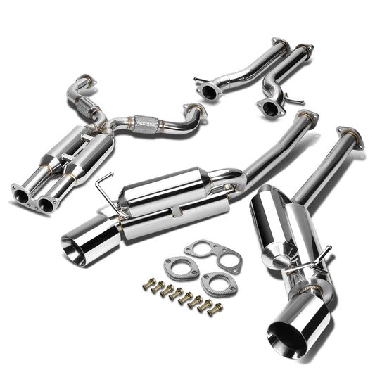 TUBERIA CATBACK CATBACK - 09-16 NISSAN 370Z - DUAL ROLLED TIP - STAINLESS STEEL