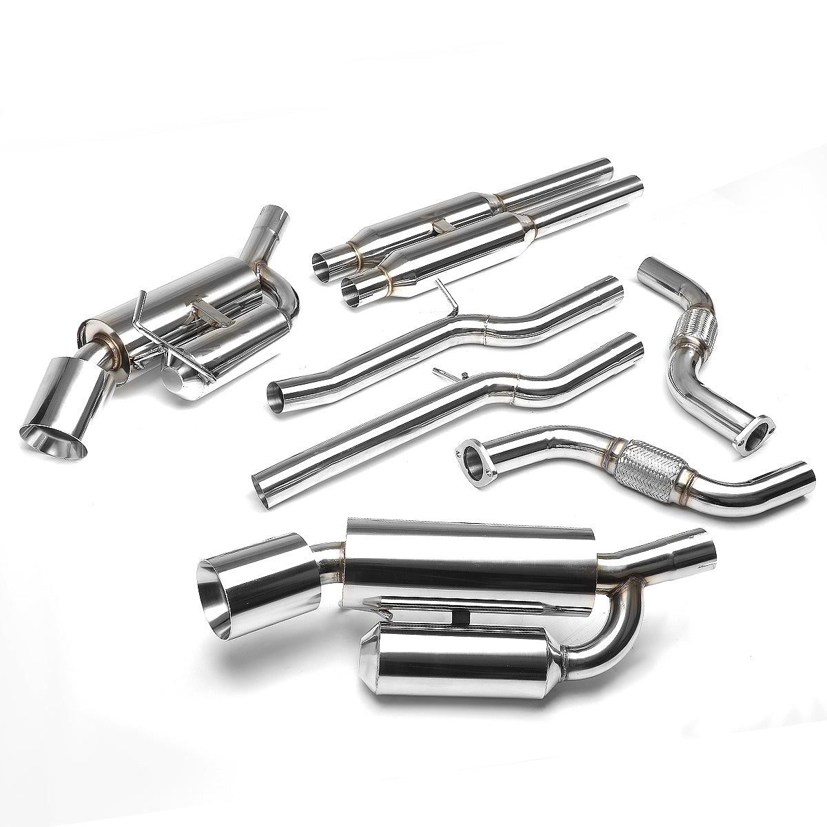 TUBERIA CATBACK CATBACK - 09-18 NISSAN 370Z Z34 FAIRLADY Z FITS MODELS W/ 3.7L VQ37VHR V6 ENGINES ONLY - DUAL ROLLED TIP - STAINLESS STEEL