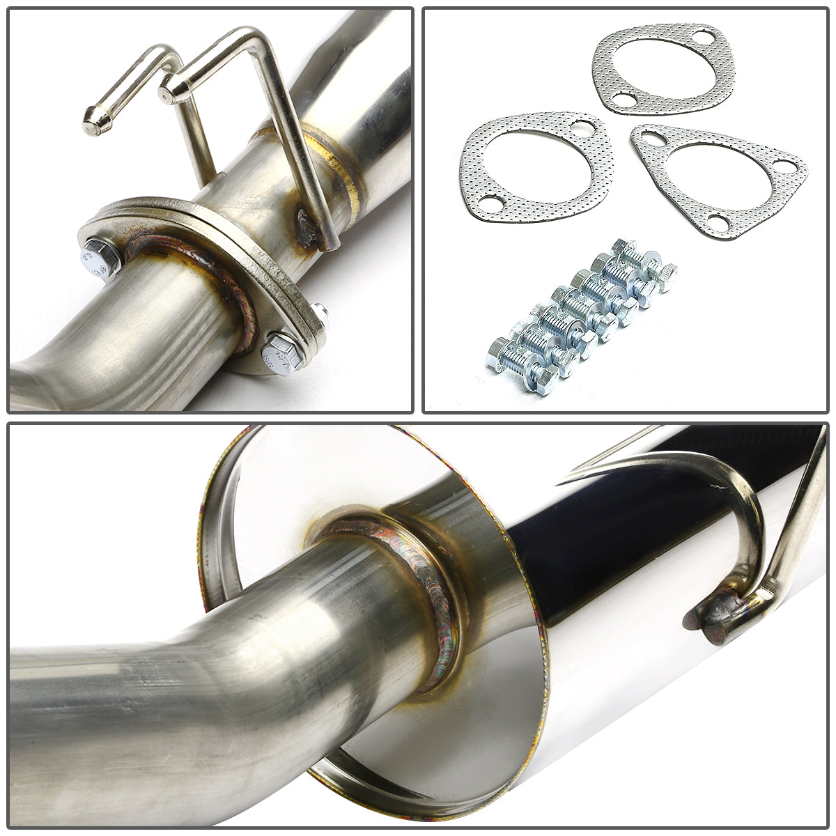 TUBERIA CATBACK CATBACK - 02-06 ACURA RSX NON-S SYSTEM - SINGLE ROLLED TIP - STAINLESS STEEL