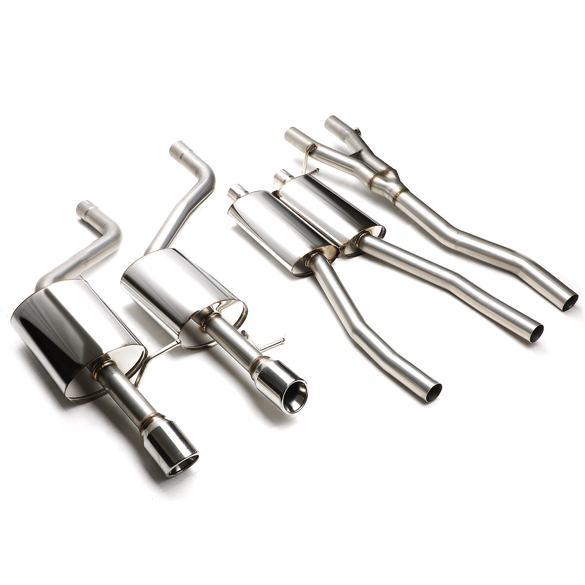 TUBERIA CATBACK CATBACK - 02-08 AUDI A4 QUATTRO 1.8L, 2.0L - DOUBLE ROLLED TIP - STAINLESS STEEL