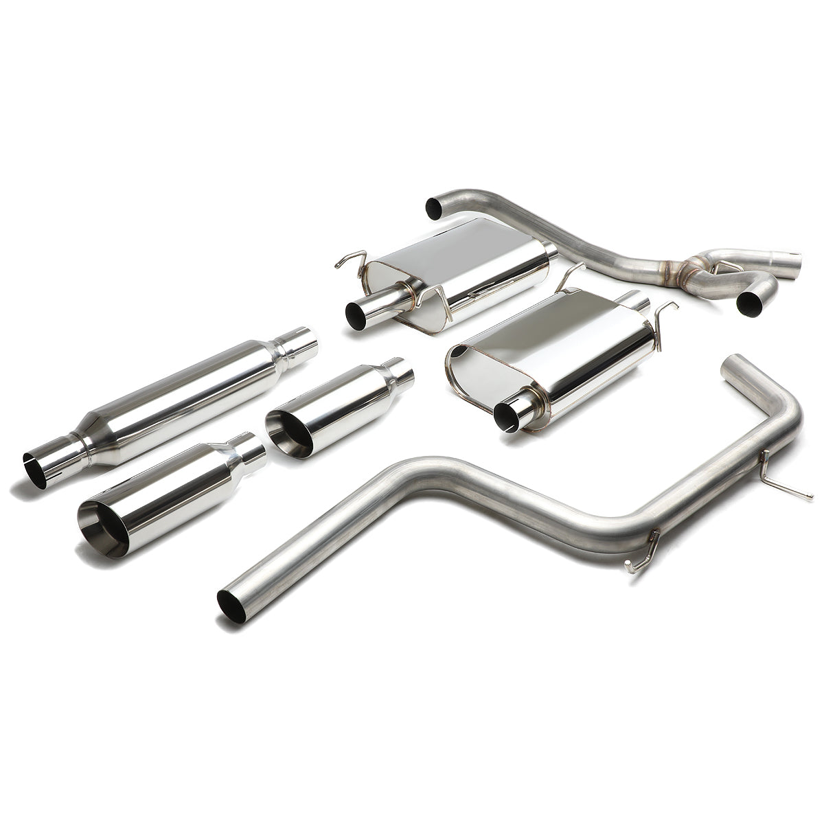 TUBERIA CATBACK CATBACK - 97-99 PONTIAC GRAND PRIX / 2005 PONTIAC GRAND PRIX 5.3L / 2005 CHEVY IMPALA 3.8L / 00-05 CHEVY MONTE CARLO 3.8L - DUAL ROLLED TIP - STAINLESS STEEL