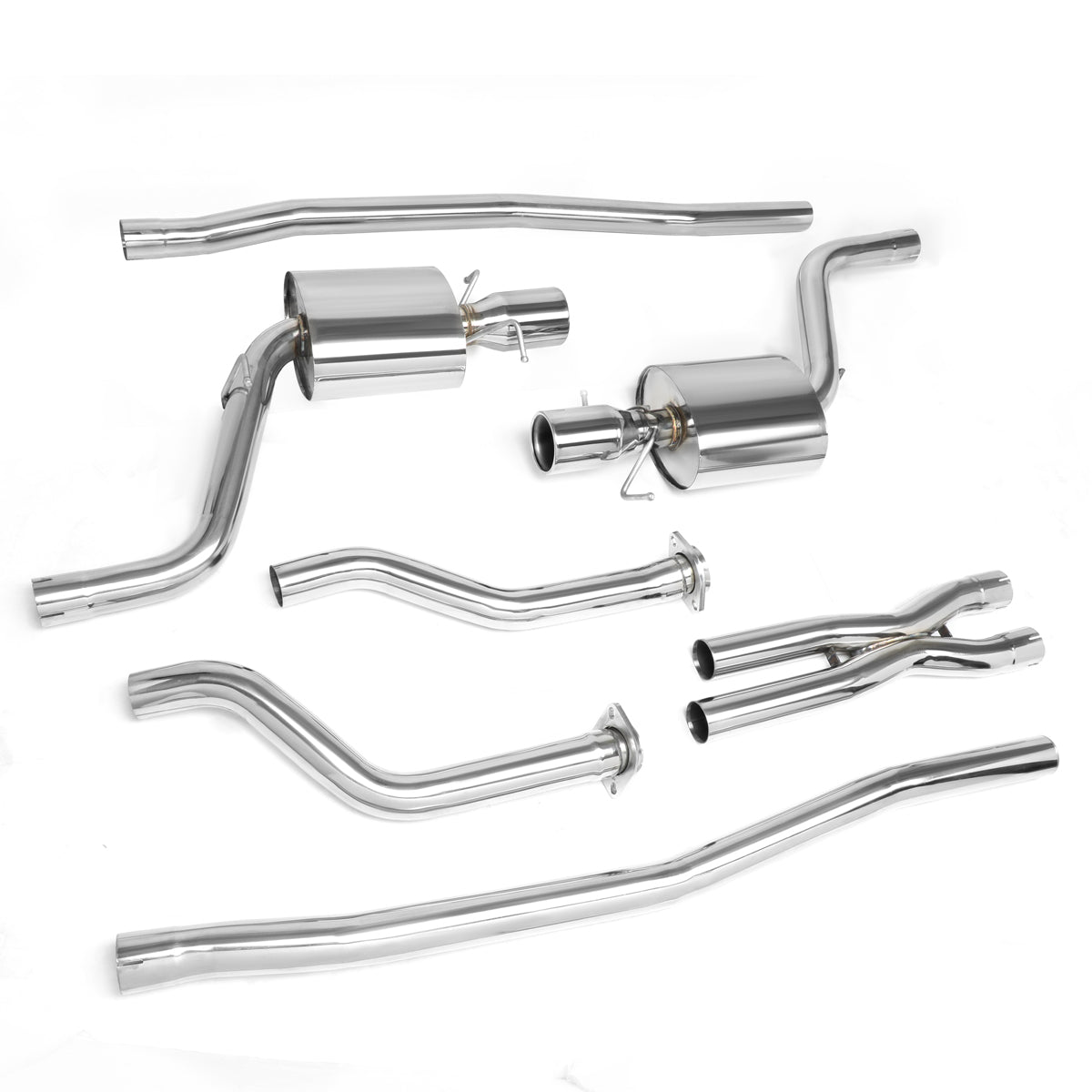 TUBERIA CATBACK CATBACK - STAINLESS STEEL - DUAL ROLLED TIP - 09-11 CADILLAC CTS-V RWD A/T M/T 6.2L