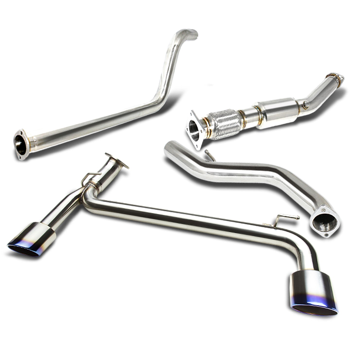 TUBERIA CATBACK CATBACK - 03-05 DODGE NEON SRT-4 - DUAL BURNT TIP - STAINLESS STEEL