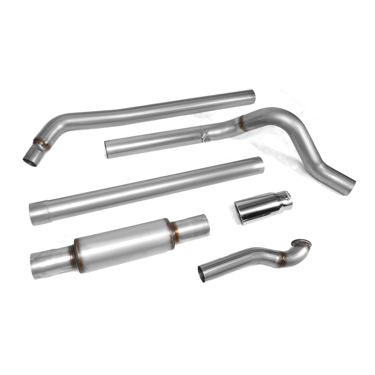 TUBERIA CATBACK CATBACK - 94-96 FORD F-250 7.3L TURBO DIESEL / 94-97 FORD F-350 7.3L TURBO DIESEL - SINGLE TIP - STAINLESS STEEL