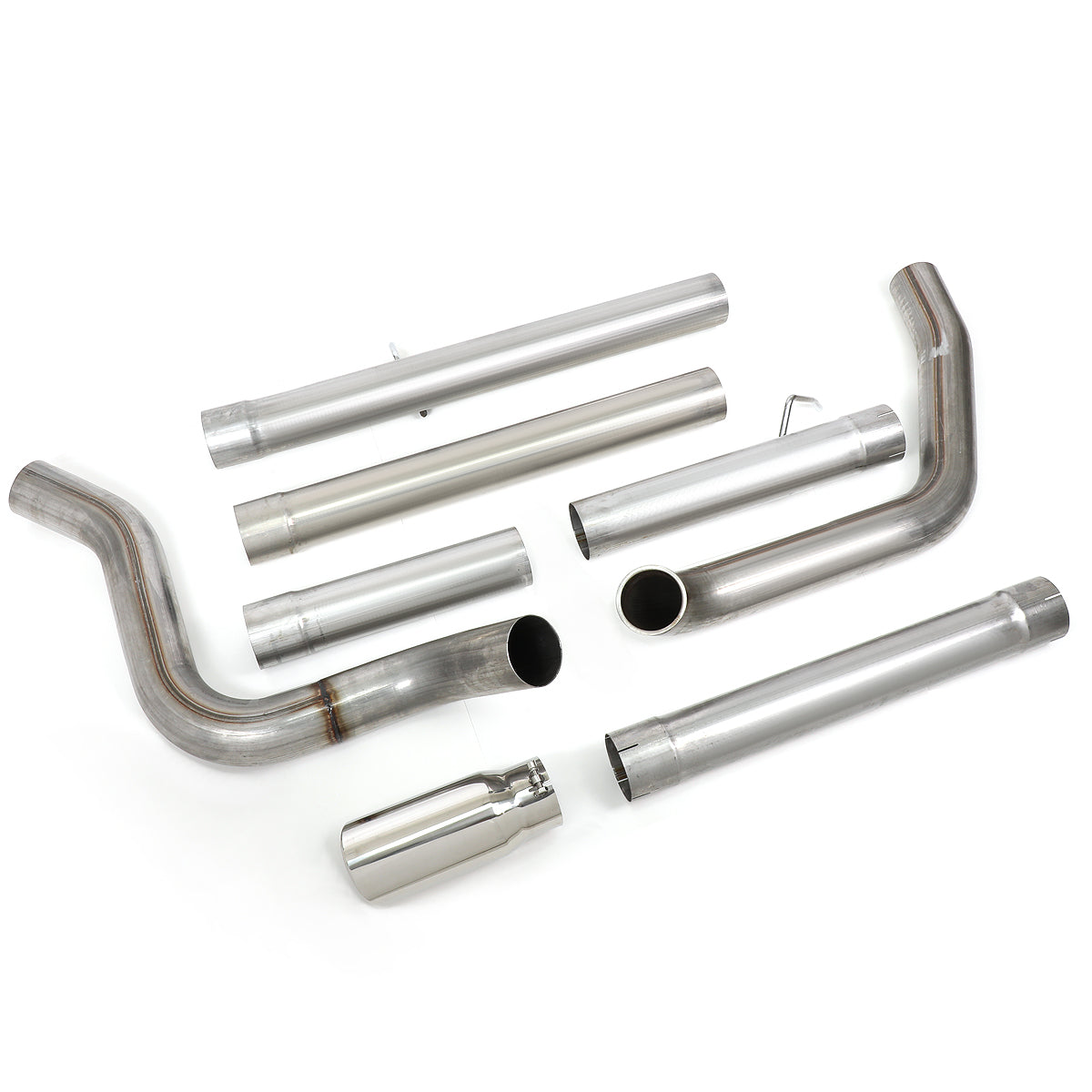 TUBERIA CATBACK CATBACK - 99-03 FORD F-250 7.3L TURBO DIESEL / 99-03 FORD F-350 7.3L TURBO DIESEL - SINGLE TIP - STRAIGHT PIPE - STAINLESS STEEL