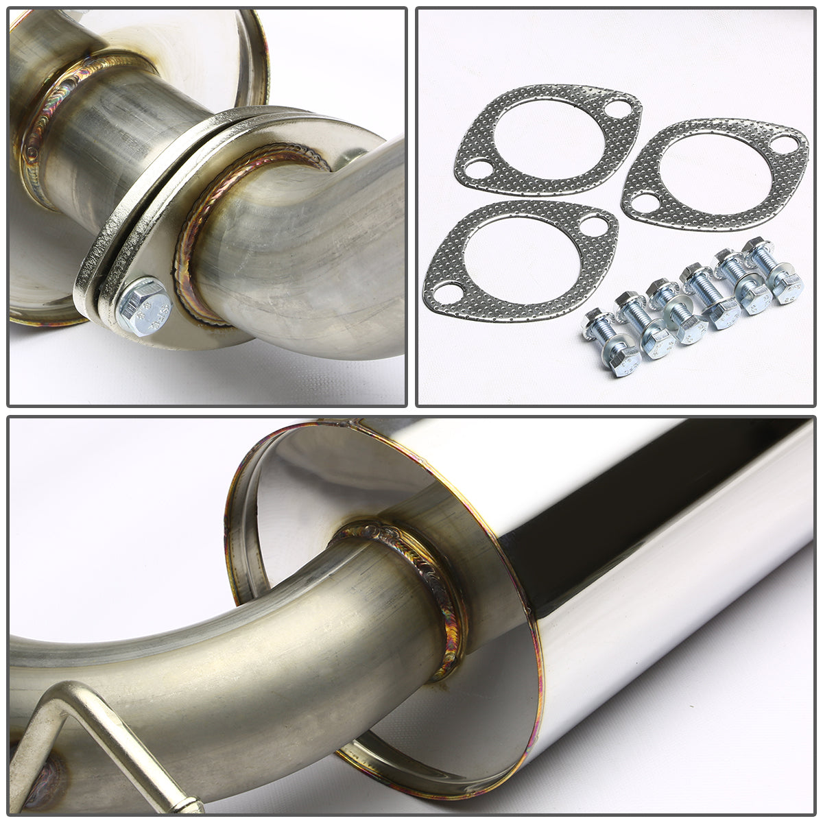 TUBERIA CATBACK CATBACK - 00-04 FORD FOCUS - ROLLED TIP - STAINLESS STEEL