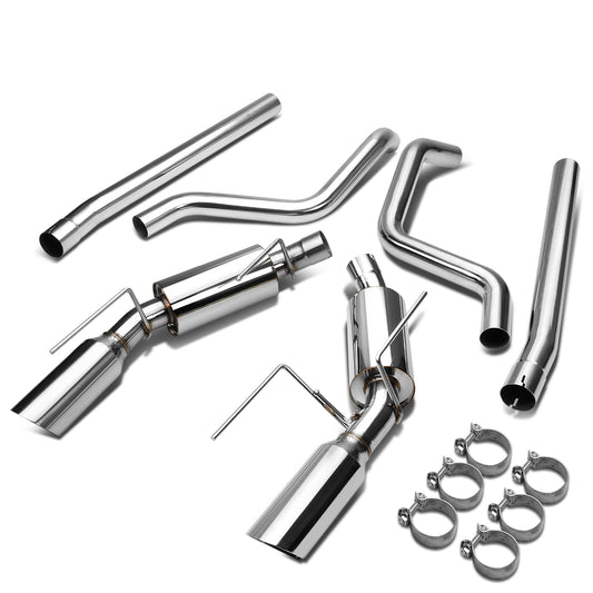 TUBERIA CATBACK CATBACK - 05-09 FORD MUSTANG 4.6L V8 - DUAL TIP - STAINLESS STEEL